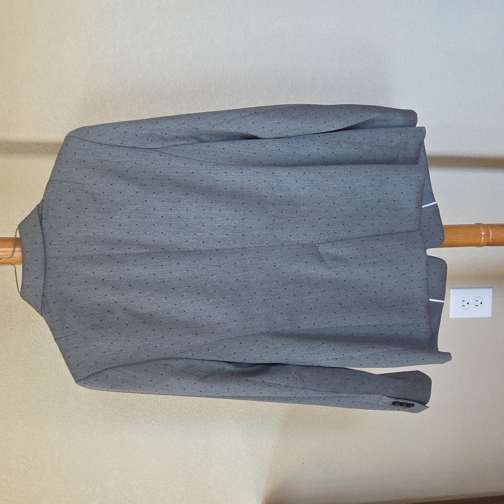 Banana Republic, Gray Blazer with Black Dots, Size 10 - Picture 3 of 6